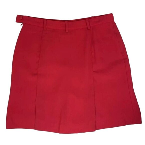 VTG Astra Womens 12 Classic Red Microfiber A-Line Flap Front Side Zip Skort - Picture 2 of 13